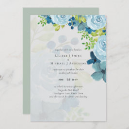 Budget Dusty Blue Floral Wedding