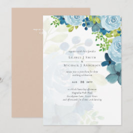 Budget Dusty Blue Floral Wedding