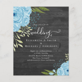 Budget Dusty Blue Flowers Limon Wedding