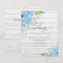 Budget Dusty Blue Flowers Limon Wedding
