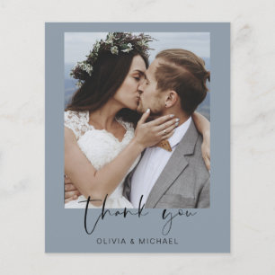 Budget Dusty Blue Mariage Carte de remerciements
