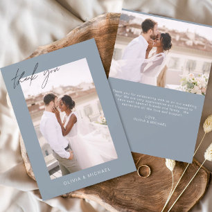 Budget Dusty Blue Mariage Photo Merci Cartes