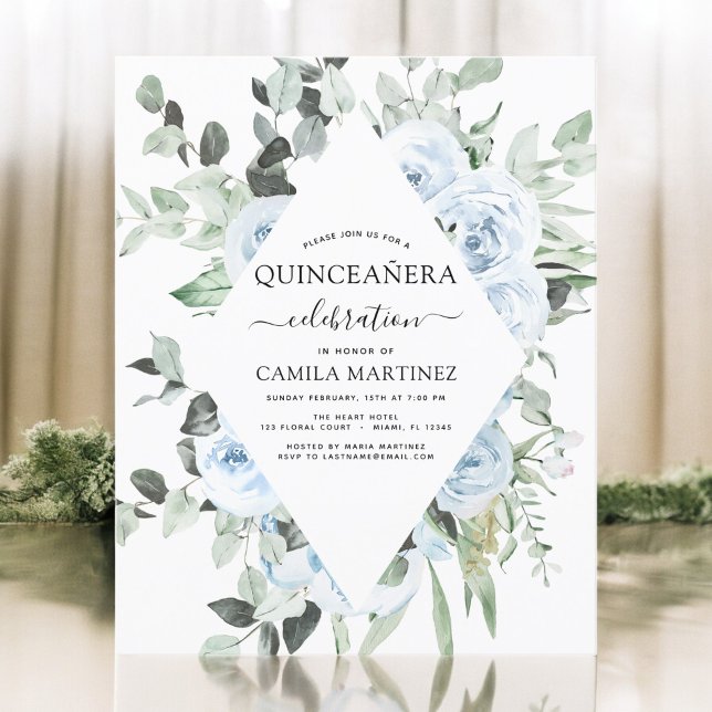 Budget Dusty Blue Quinceañera Blumenladen (Von Creator hochgeladen)