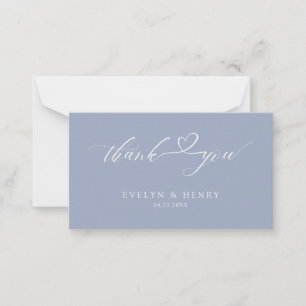 Budget Dusty Blue Script Mariage Merci Cartes