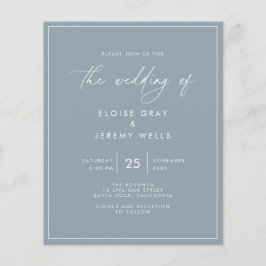 Budget Dusty Blue Wedding Flyer