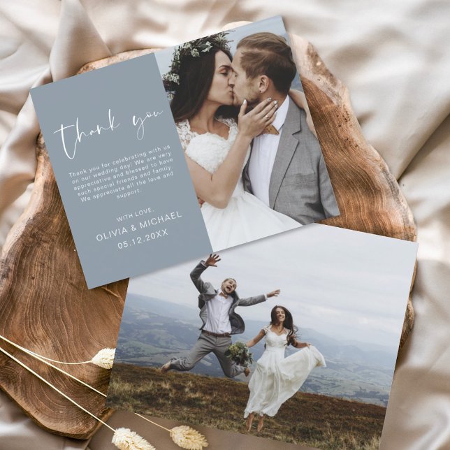 Budget Dusty Blue Wedding Vielen Dank Foto (Von Creator hochgeladen)