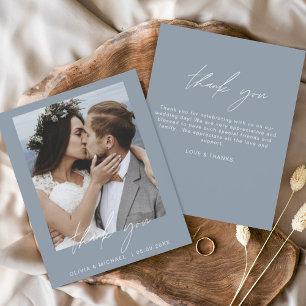 Budget Dusty Blue Wedding Vielen Dank Foto