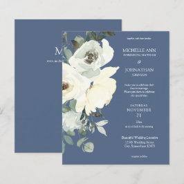 Budget Dusty Blue & White auf Blue Floral Wedding