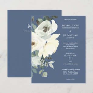 Budget Dusty Blue & White auf Blue Floral Wedding