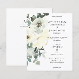 Budget Dusty Blue & White Floral Wedding