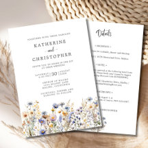Budget Dusty Blue Wildblumen All-in-One Hochzeit