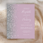 Budget Dusty Lila Silver Glitzer Wedding Einladung<br><div class="desc">Die links Kulisse dieser eleganten,  modernen Hochzeitseinladung besticht durch eine silberne Imitat-Glitzer-Grenze. Der anpassbare Text kombiniert weiße Handschrift,  Copperplate und kursiv Schriftart auf einem staubigen lila Hintergrund. Die Rückseite weist ein passendes lila- und silberfarbenes Design auf.</div>