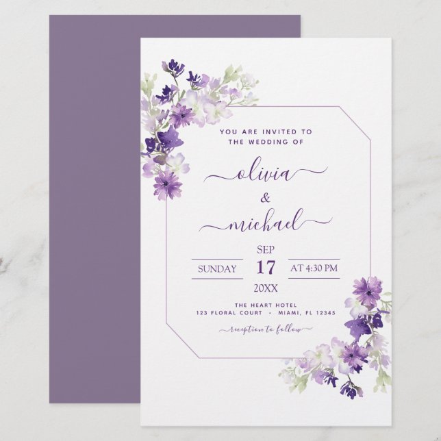 Budget Dusty Lila Wedding Blumengrün (Vorne/Hinten)