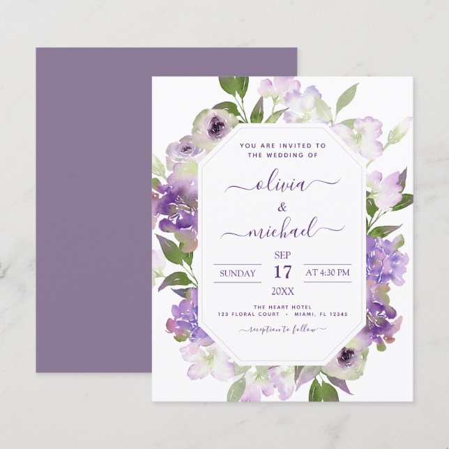 Budget Dusty Lila Wedding Blumengrün (Vorne/Hinten)