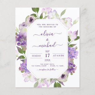 Budget Dusty Lila Wedding Blumengrün Flyer