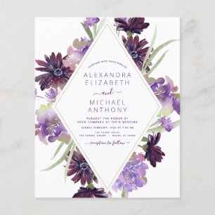 Budget Dusty Lila Wedding Blumengrün Flyer