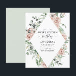 Budget Dusty Pink 16 . Geburtstag Geburtstagsparte<br><div class="desc">Das Budget Dusty Pink Floral Rose und Eukalyptus Botanische Vegetation Watercolor Frühjahr oder Sommer 16 . Geburtstag Geburtstagsparty Einladungen - beinhaltet schöne und elegante Schrift Typografie mit modernen tropischen botanischen Blume und Grün für die besondere süße 16 Feiern.</div>