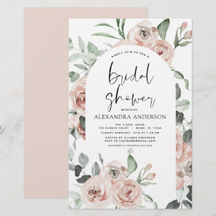 Budget Dusty Pink Blumendusche Einladung