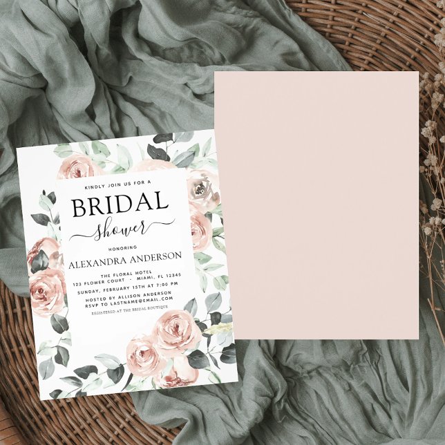 Budget Dusty Pink Brautparty Blumenladen Flyer (Von Creator hochgeladen)