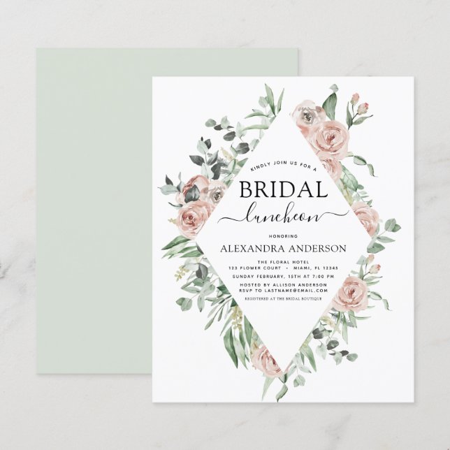 Budget Dusty Pink Brautparty Luncheon (Vorne/Hinten)