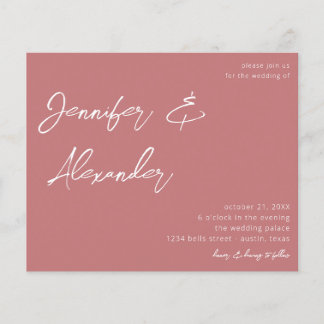Budget Dusty Pink Calligraphy Foto Wedding V2 Flyer