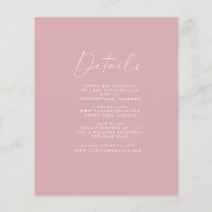 Budget Dusty Pink Details Card Flyer