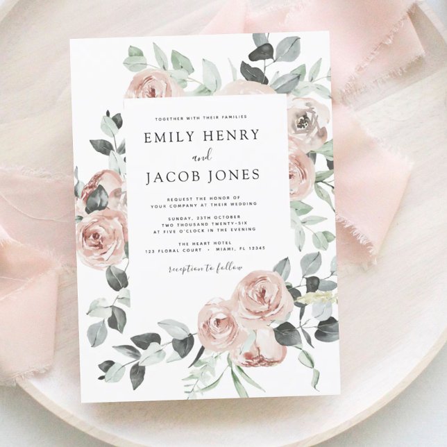 Budget Dusty Pink Floral Eukalyptus Wedding (Von Creator hochgeladen)