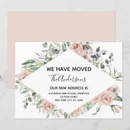 Budget Dusty Pink Floral Moving Ankündigung