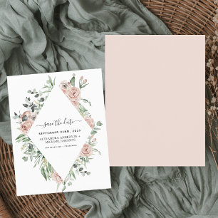 Budget Dusty Pink Floral Save the Date Einladung
