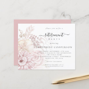 Budget Dusty Pink Florals Einladung für weibliche 