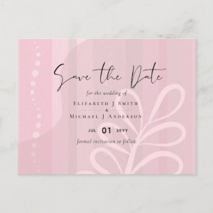 Budget Dusty Pink Moderne Abstrakte Hochzeit Postkarte