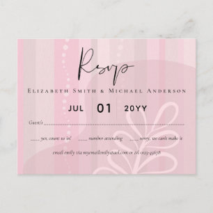 Budget Dusty Pink Moderne Abstrakte Hochzeit Postkarte