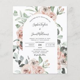 Budget Dusty Pink Roses Blumenzwiebeln Einladung