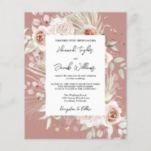 Budget Dusty Rose Boho Hochzeit Einladung