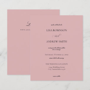 Budget Dusty Rose Calligrafy Wedding