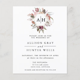 Budget Dusty Rose Monogram Wedding Fly Flyer