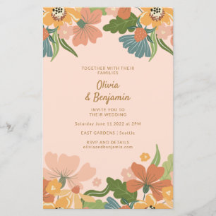 Budget Earthy Boho Blush Orange Floral Wedding