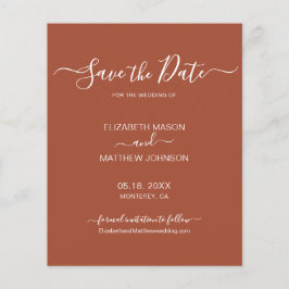 Budget Earthy Terracotta Script Save the Date