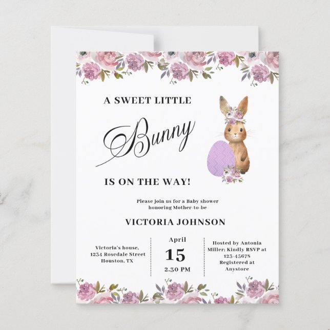 Budget Easter Baby Shower Invitation (Vorderseite)