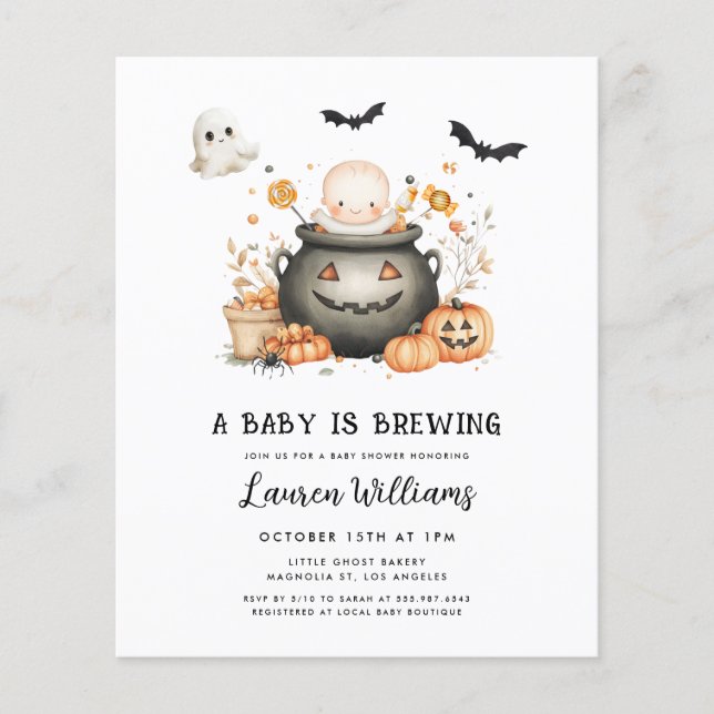 BUDGET Ein Baby braut Halloween-Kinderdusche (Vorderseite)