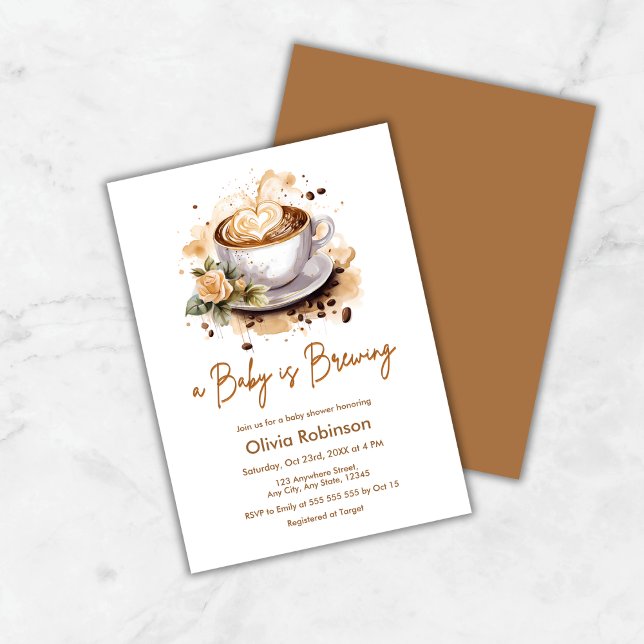 Budget Ein Baby ist das Brechen Coffee Baby Dusche (Budget A Baby is Brewing Coffee Baby Shower Invitation )
