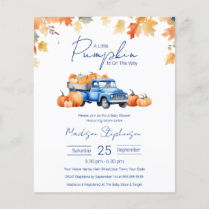 Budget Ein Kleiner Kürbis Auf Dem Weg Baby Shower