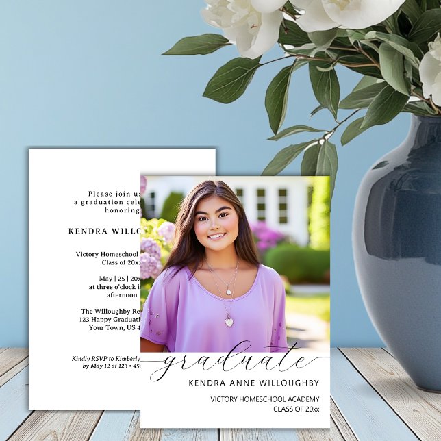 Budget Einfach Elegantes Foto Homeschool Abschluss (Von Creator hochgeladen)