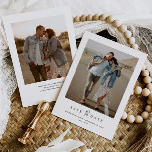 Budget Einfach modern Minimalistisch zwei Foto Save The Date