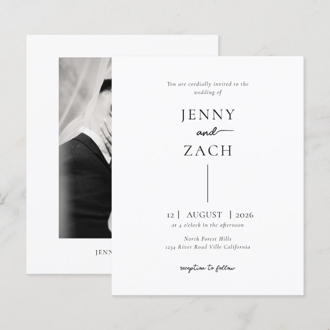BUDGET Einfache Moderne Foto-Hochzeit (Vorne/Hinten)
