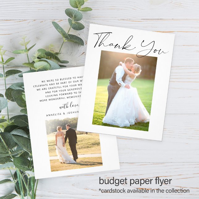 Budget einfache moderne Foto Hochzeit danke Flyer (Von Creator hochgeladen)