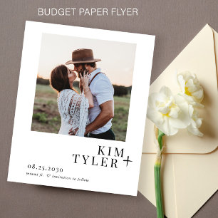 Budget einfache moderne Foto Hochzeit sparen das D Flyer