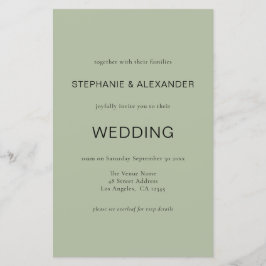 Budget Einfache Seite Green QR Code Hochzeit Einla