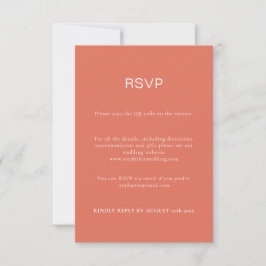 Budget Einfache Terracotta QR Code RSVP Karte