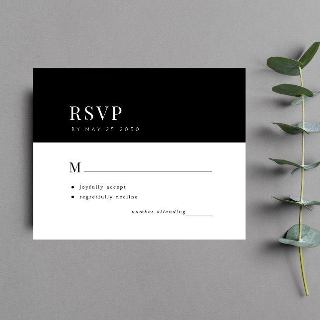 Budget einfache Typografie minimale Hochzeit RSVP  (Von Creator hochgeladen)
